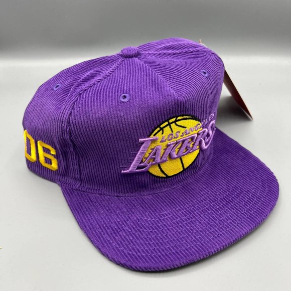 Los Angeles LA Lakers Corduroy Mitchell & Ness Hat Snapback Cap Men Lebron James - Picture 3 of 7